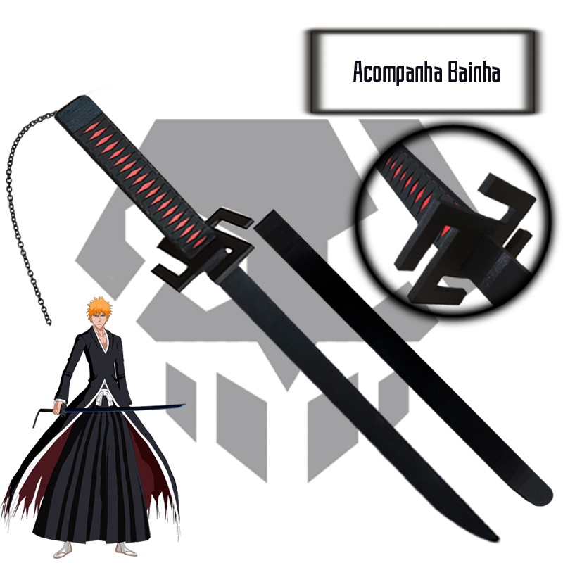 Espada / Katana Bankai Ichigo em MDF (Madeira) Bleach Escorrega o Preço