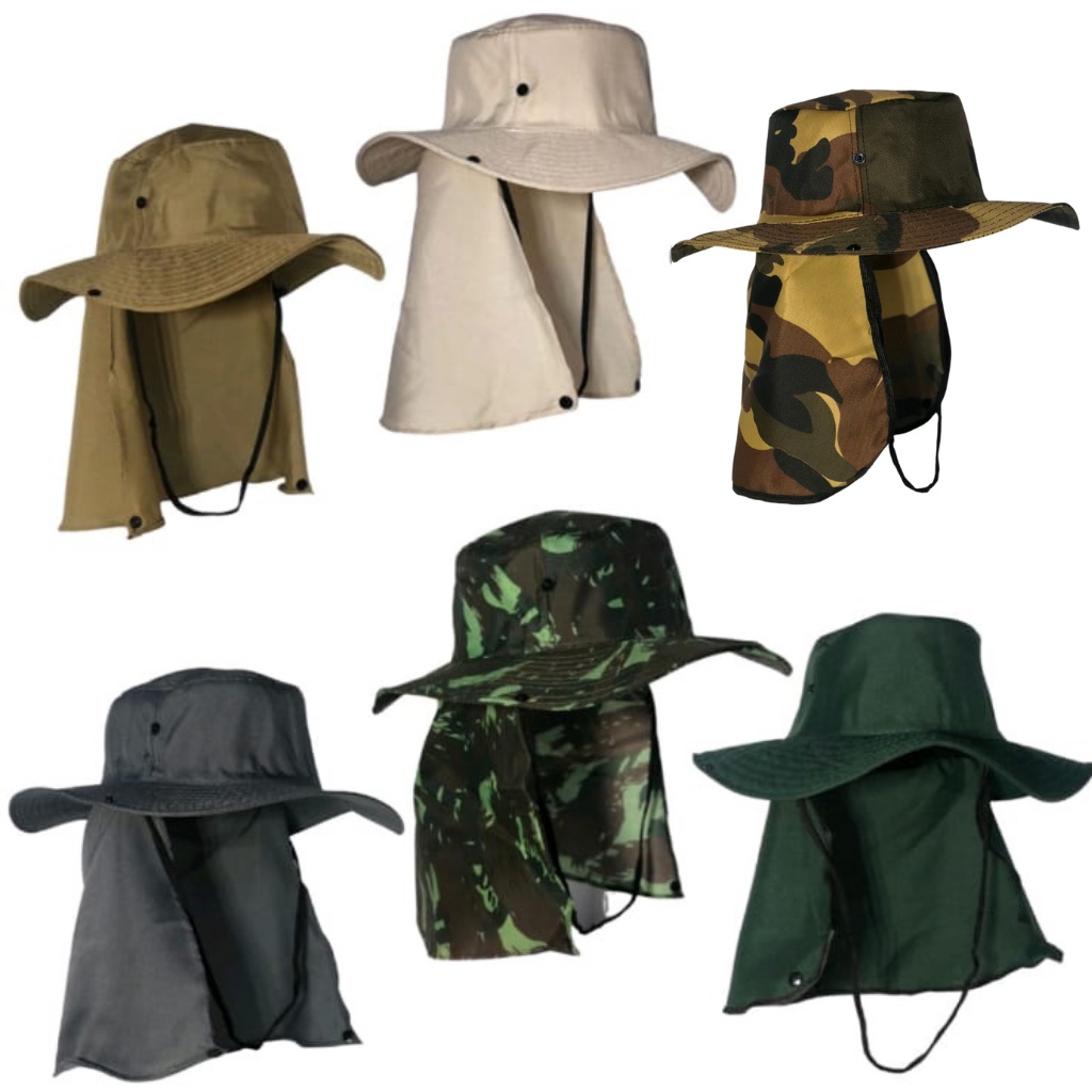 Kit 10 Chapéu Boné Pescador Australiano com Saia Varias Cores em Oferta na Shopee
