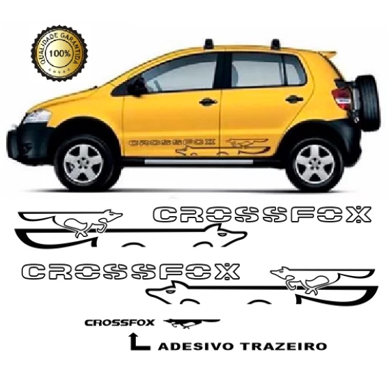 kit Faixa Lateral + Adesivo Trazeiro VW CrossFox Cross Fox Decorativo Tunning