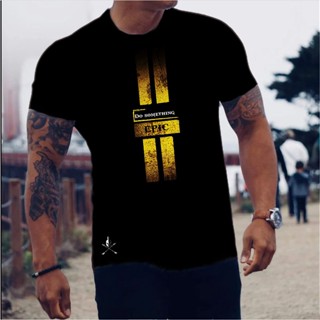 Camiseta Masculina Balada Casual Frases Faça algo Épico Lançamento 2023
