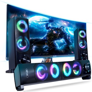 Caixa De Som Subwoofer Soundbar Portátil Para Tv Smart Computador Notebook Pc Gamer Celular Usb P2