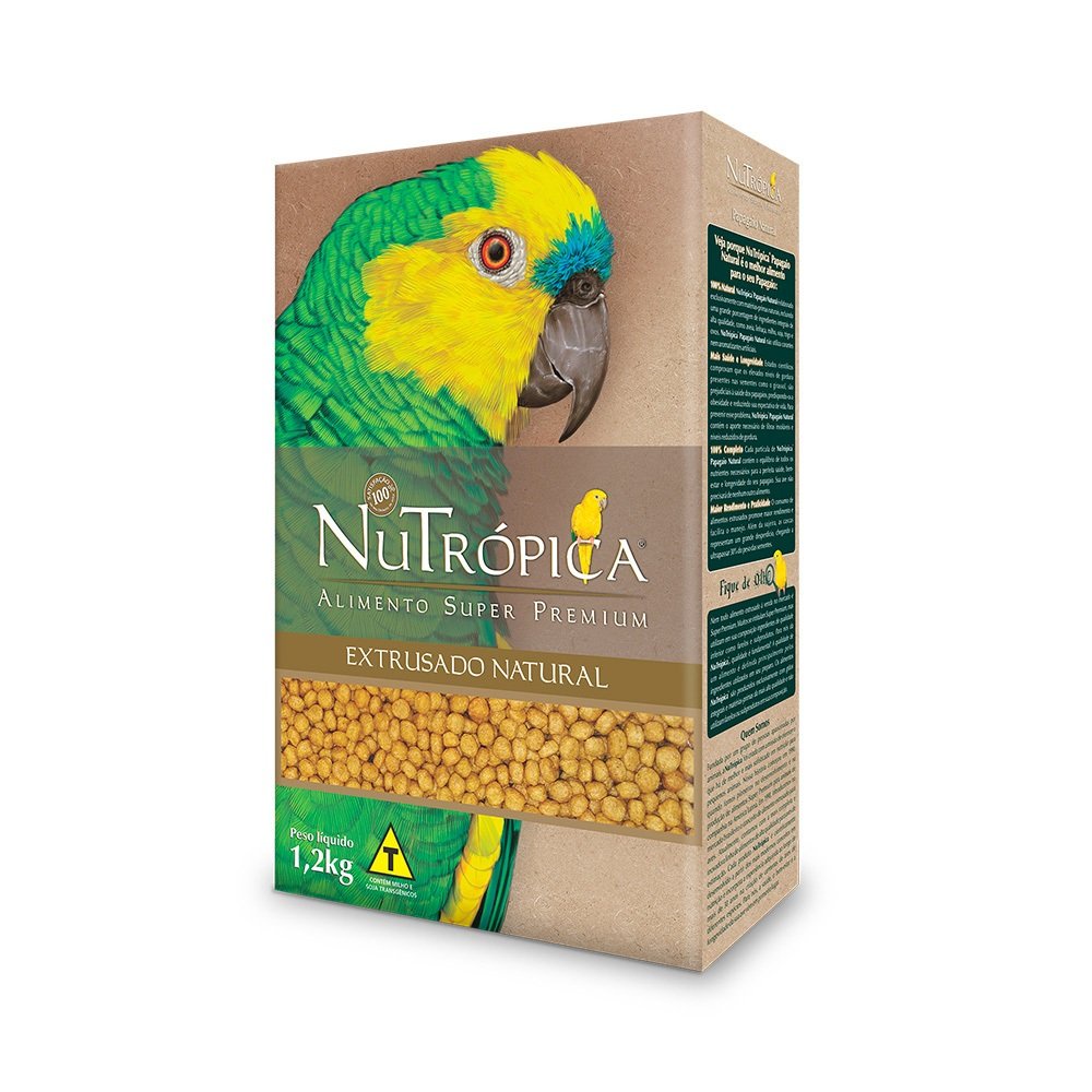 Ração Seca Nutrópica Extrusada Natural para Papagaios 1,2kg em Oferta na Shopee