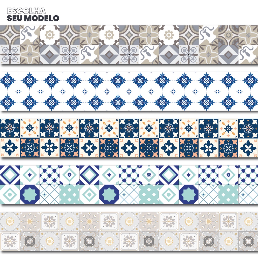 Faixa Decorativa Cozinha Pia Azulejo Português Retrô