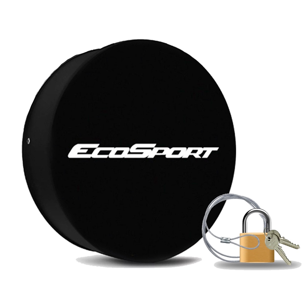 Capa Estepe Com Cadeado e Cabo de Aço Aro 13 14 15 16 Ecosport