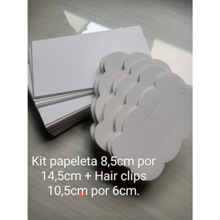 Embalagem Para Laços KIT com 50 Papeleta de faixas de Meia de Seda + 50 tag hair clips