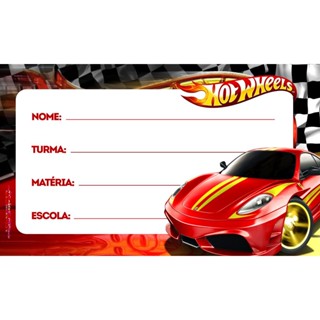 Adesivo Etiqueta Escolar Hot wheels Kit com 20 unidades