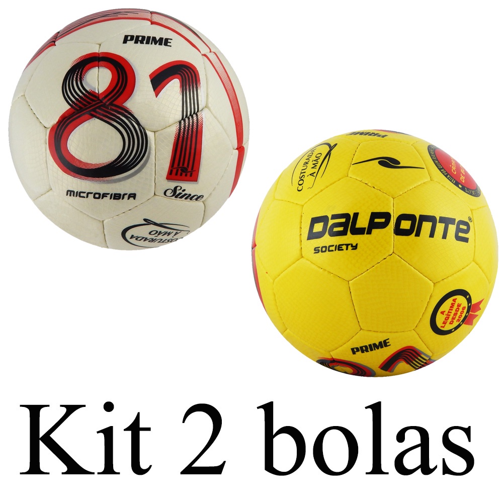 Kit 2 Bolas Dalponte 81 Futebol Prime Society Original Resistente Futebol Baba Torneio Campeonato Costurada a Mão