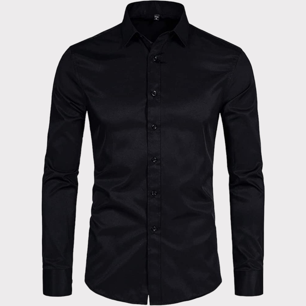 Camisa manga longa social masculina moda premium preta