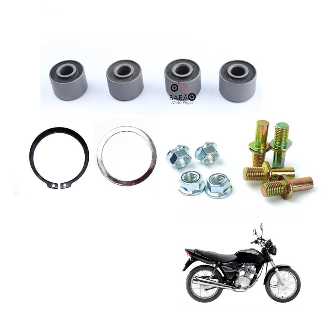 Kit Bucha Coroa +  Parafuso Prisioneiro Arruela Trava da Coroa Titan 125 Fan 125 2000 Até 2008