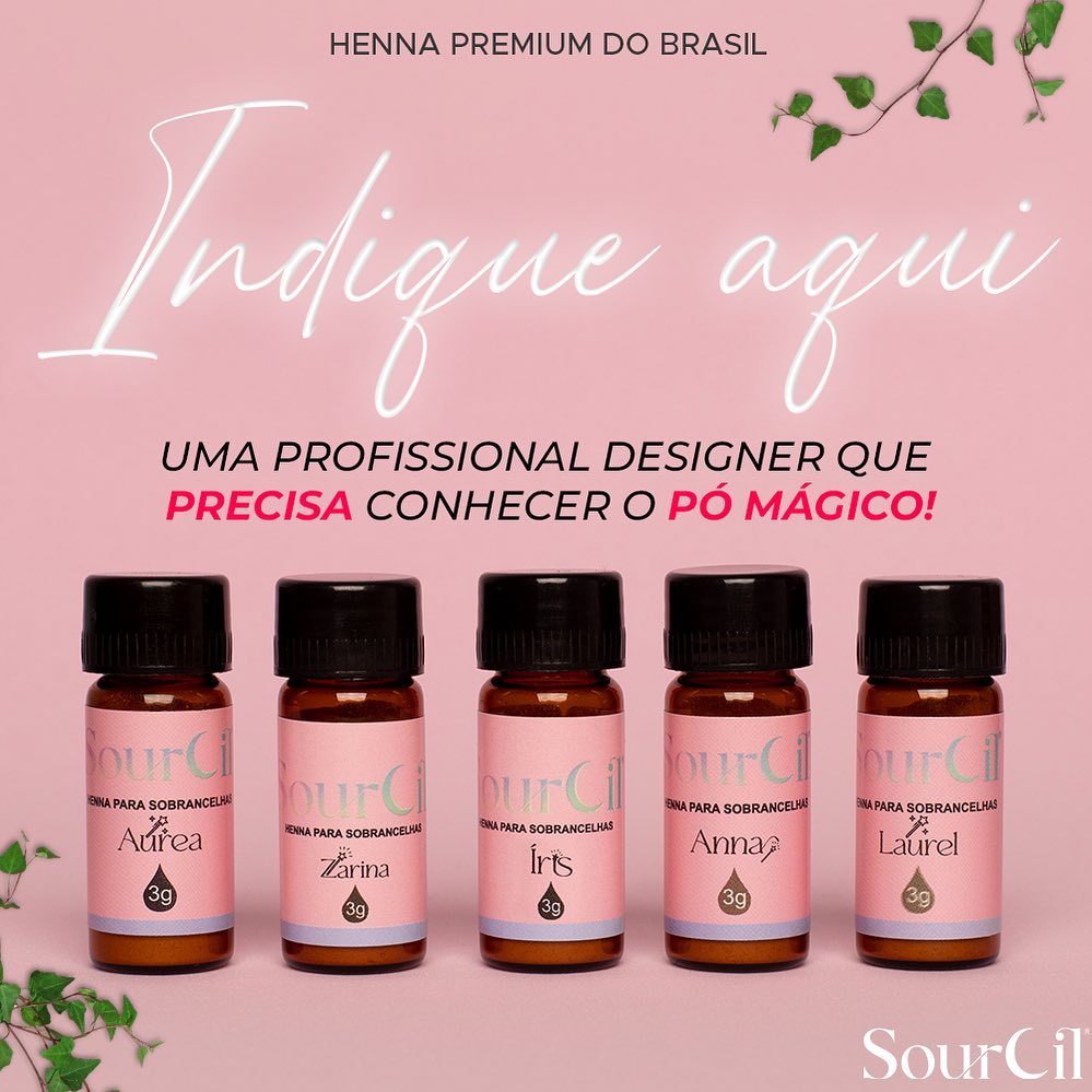 Henna Sourcil Premium 3g Com Fixador 10ml + Espátula + Mini batoque