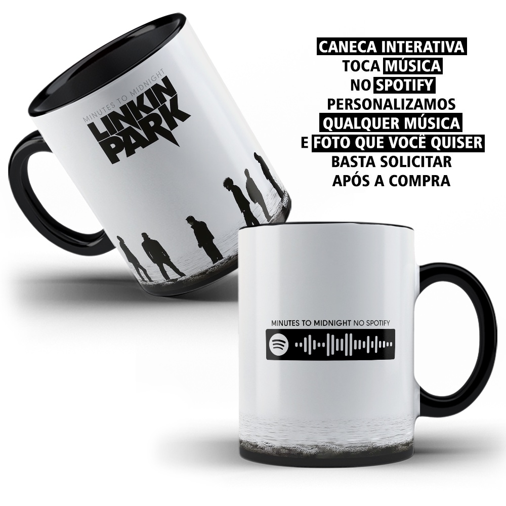 Caneca Porcelana Interativa Linkin Park Minutes To Midnight em Oferta na Shopee