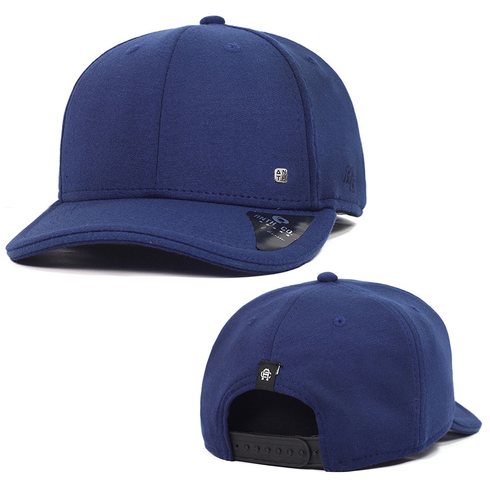 Boné Anth co Botton Marinho Aba Curva Aberto Com Ajuste Snapback