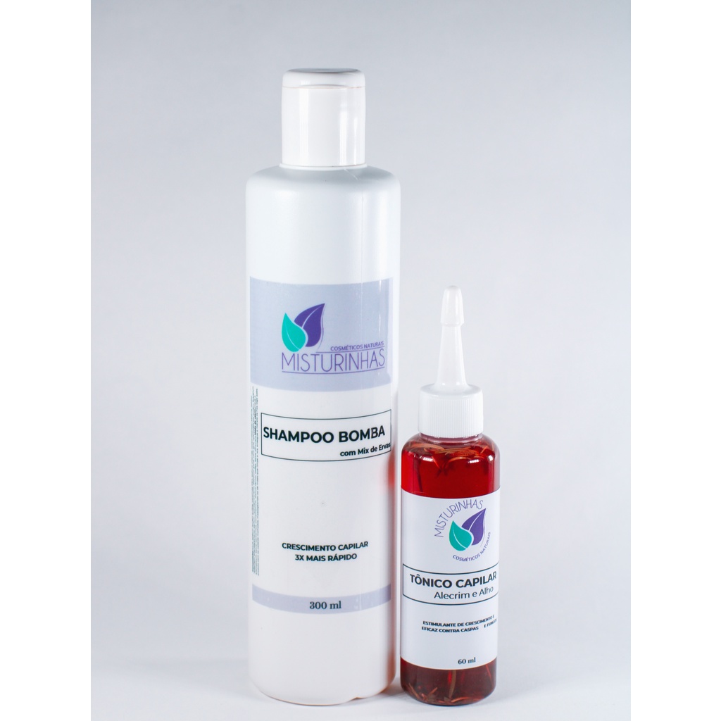 Kit 1 Shampoo Bomba 300ml + 1 Tônico Antiqueda para crescer cabelo 60ml -  Misturinhas