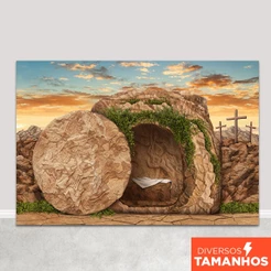 Fundo Fotográfico Religioso Cenário Ressurreição Cristão Painel para Foto Em Tecido Sublimado