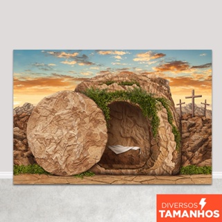 Fundo Fotográfico Páscoa Cristã Cenário Ressurreição Painel Em Tecido Sublimado para Foto em Oferta na Shopee