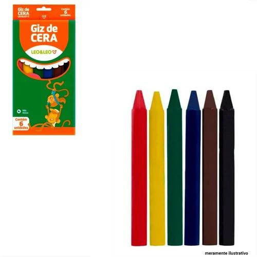 OFERTA Giz De Cera Leo&Leo 12 ou 6 unidades Feitos Ceras Carga mineral inerte e pigmentos orgânicos