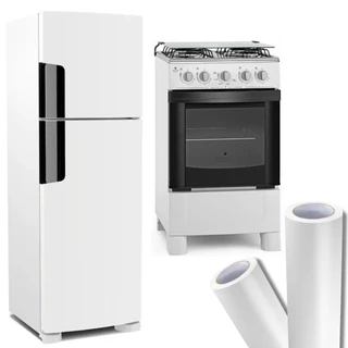 Adesivo Vinil Branco Papel Contact Para Envelopamento Geladeira Móveis Armário Lavável