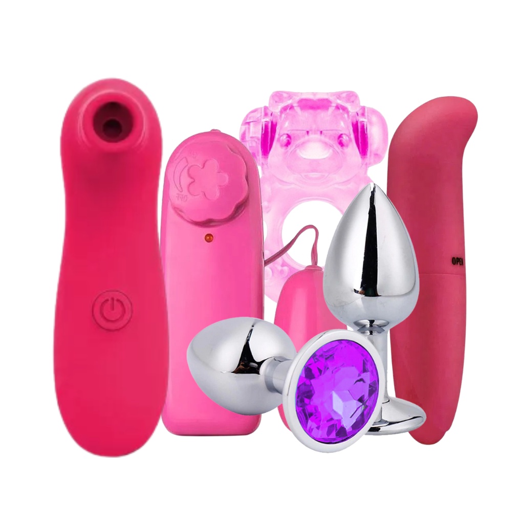 Kit Vibra Clit Sugador De Clitoris 10 Intensidades Golfinho Ponto G Egg Plug Metal De Luxo Anel 2527