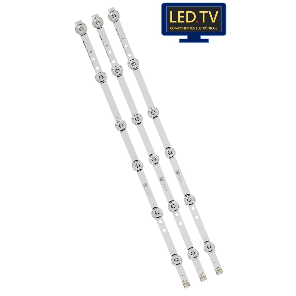 Kit 3 Barras Led 32LY340C 32LY340H 32LY540H 32LY540S 32LX330C 32LX330H 32LX530H Novas Alumínio