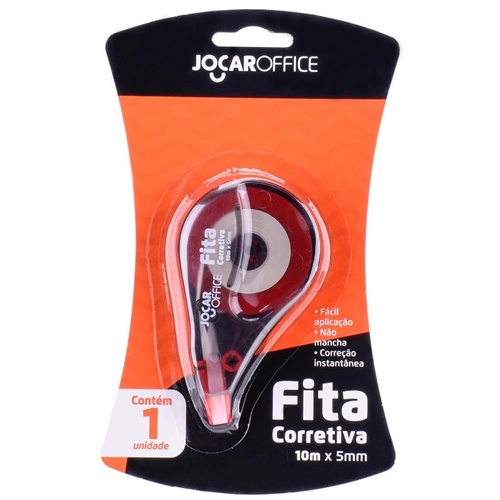 1 Corretivo Escolar Fita Composto por Pigmentos e Polietileno JocarOffice 10m x 5mm