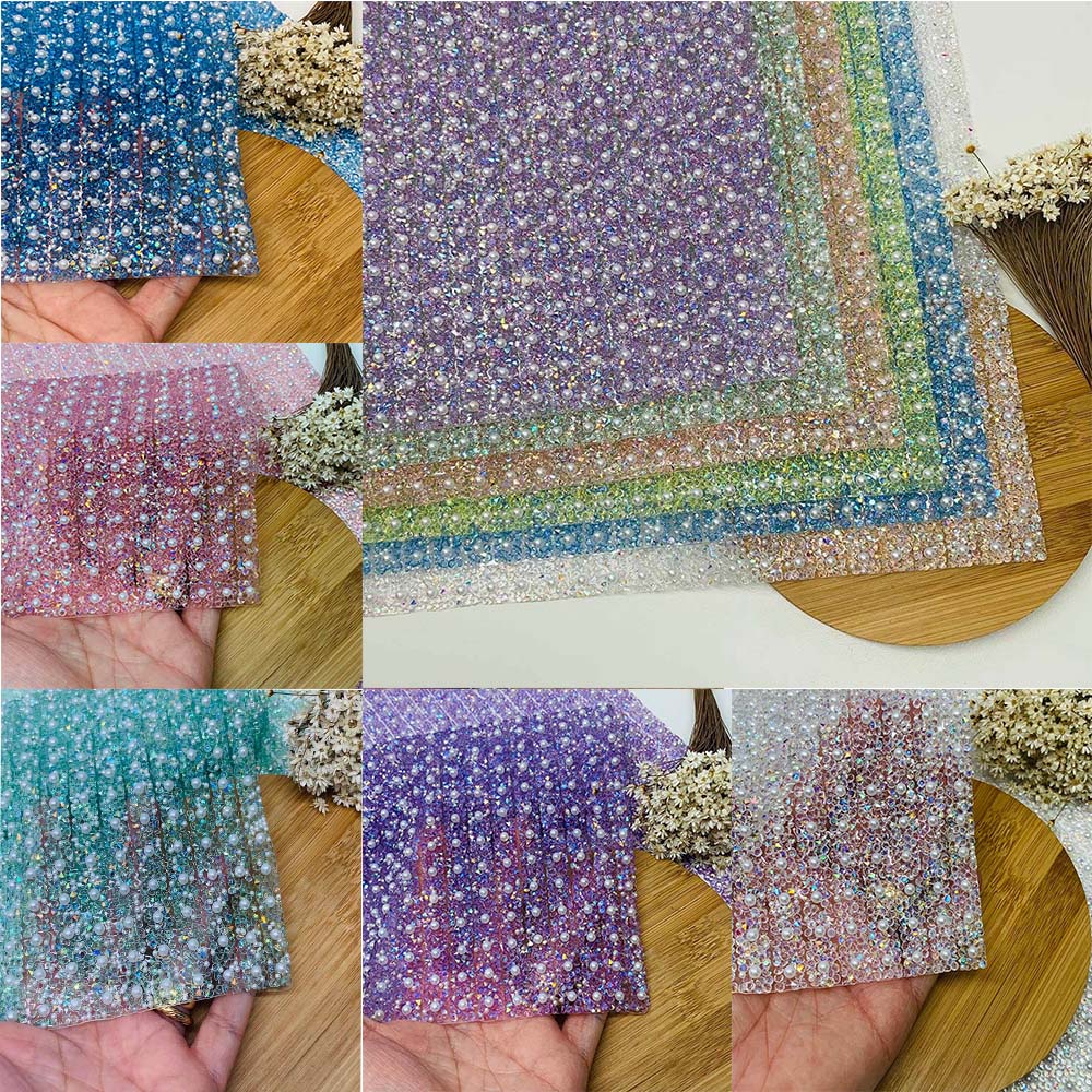 04 Micro Manta Strass c/Pérola Termo Colante 1.0cmx40cm