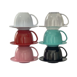 Kit 6 Xícaras de Chá Acrílico 180ml e 6 Pires Tradicional Acrílico em Oferta na Shopee