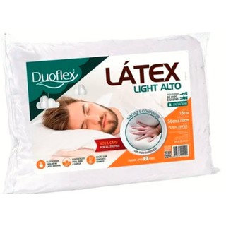 Travesseiro Látex Light Alto Duoflex 16cm Capa Percal 200 fios LP 1101