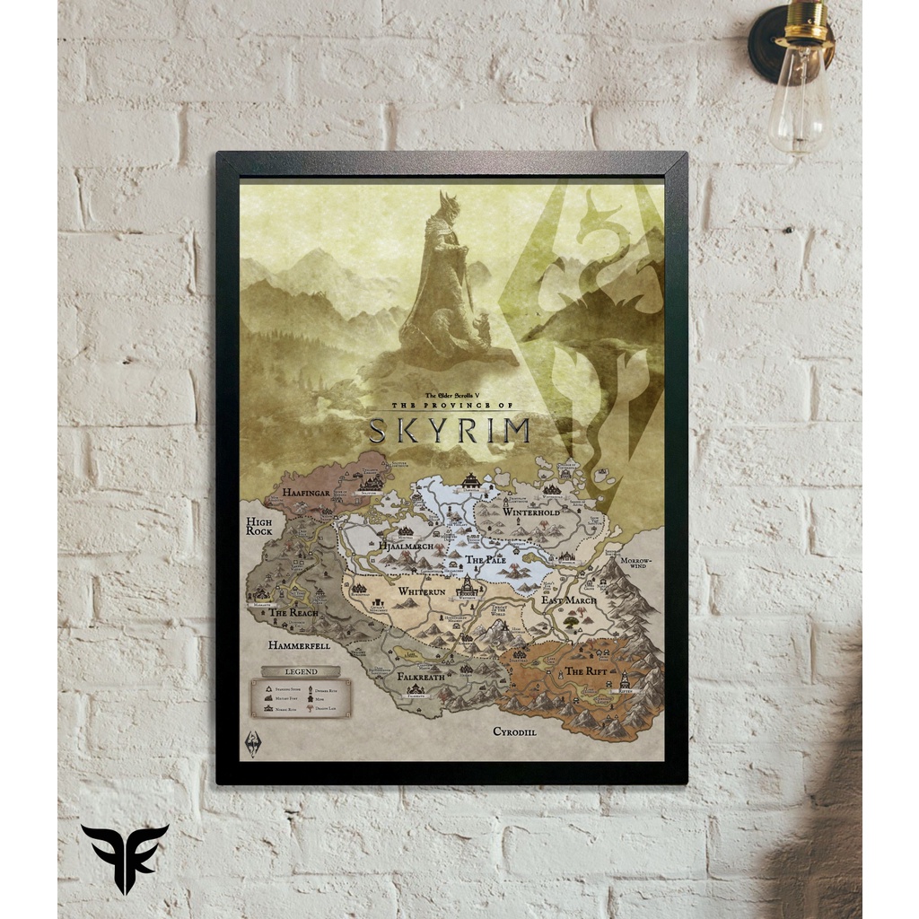 Quadro Mapa Skyrim