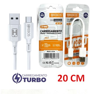 CABO HREBOS RAPIDO TRANSMISSAO DE DADOS E CARGA 20cm USB-TIPO C