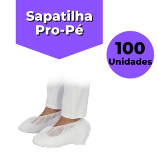 Kit 100 unidades Sapatilha Propé Descartável TNT com Elástico Branco