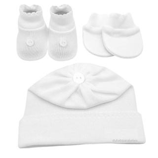 Kit Sapato Touca e Luva Conjunto Recem Nascido Saida Maternidade Bebê em Oferta na Shopee