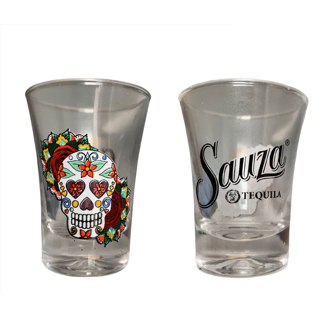 Kit 2 Copos Dose Cachaça/tequila Tema Caveira Mexicana SAUZA