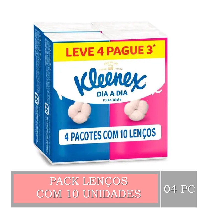Pacote de Lenço de Papel de Bolso C/4 - Kleenex