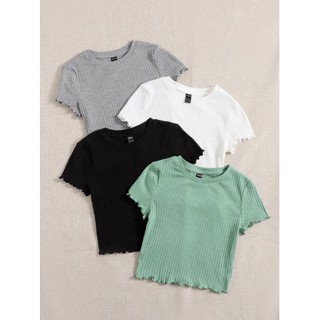 KIT 3 Cropped Feminino Canelado Alcinha Frufru Moda Verão Diversas Cores Carnaval