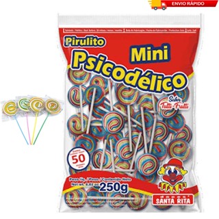 Pirulito Psicodélico mini sortido c/50 - Santa Rita