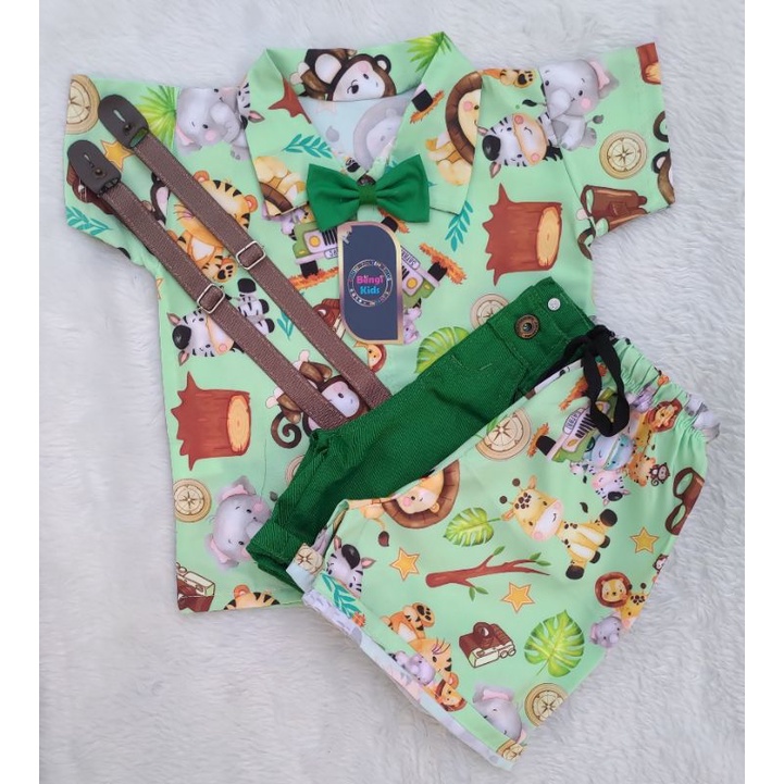 CONJUNTO SAFÁRI AQUARELA 2 EM 1