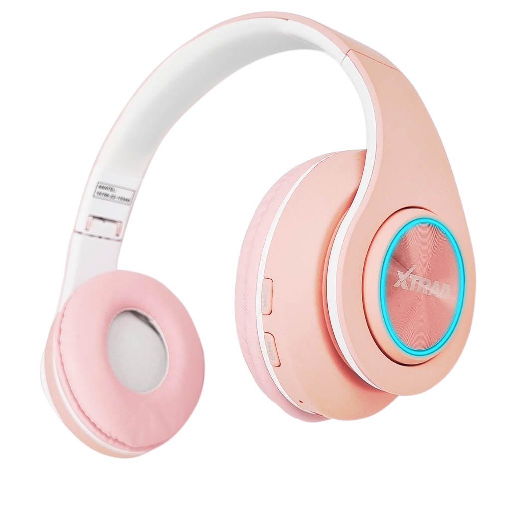 Fone de ouvido sem fio Bluetooth Iluminação RGB Cartão SD e P2 Headphone Bluetooth LC-849 Marca XTRAD