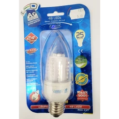 Lâmpada Vela Led 2,4w 48 Leds 2700k e/ou 6500K E27 Bivolt Branco Quente / Branco Frio Low Decorativa Decoração 3000k