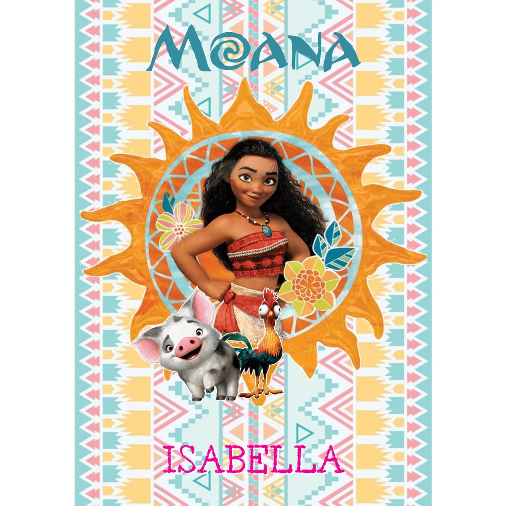 Capa Adesiva Para Caderno Personalizado Infantil Moana