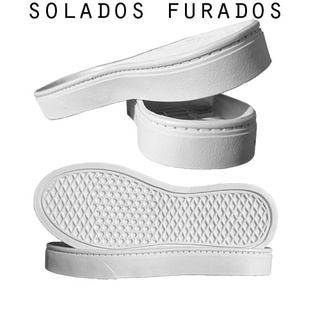 Solado Juvenil para Crochê com Furos e Palmilha Reforçada – Tamanhos 23/24 ao 33/34 para Calçados