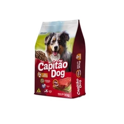 Ração Capitão Dog Cães Adultos Sabor Carne 14kg