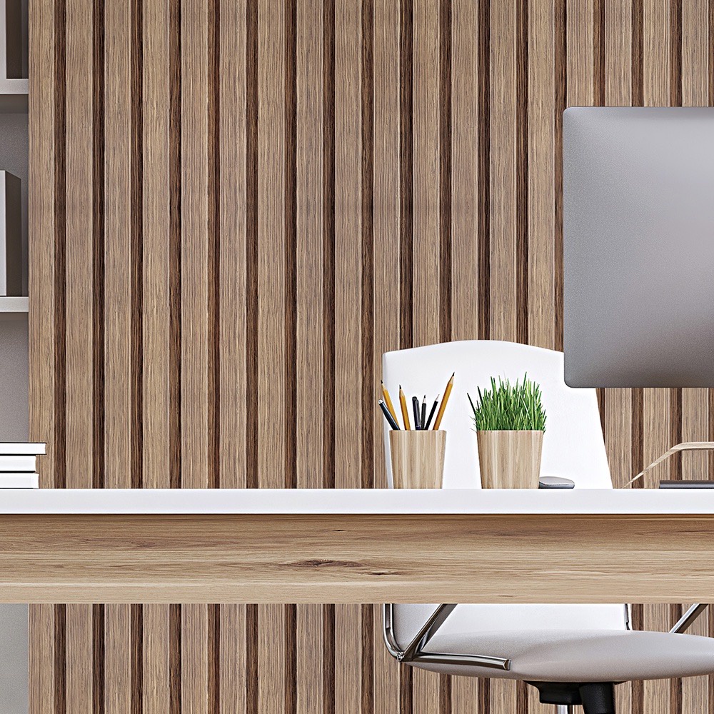 Papel de Parede 3D Madeira Ripadas 6a 10 METROS x 45CM Adesivo