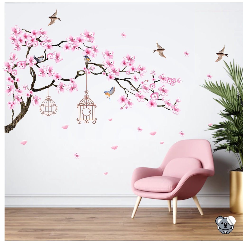 Adesivo Galho de Cerejeira Grande 2 opções de tamanho Papel de Parede Auto Colante Decalque em Oferta na Shopee