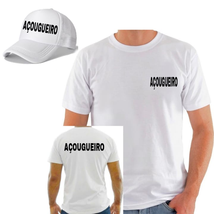 KIT CAMISETA + BONÉ AÇOUGUEIRO UNISSEX R DISTRIBUIDORA