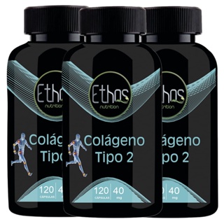 3 Colágeno Tipo 2 (não desnaturado) 360 Cápsulas Ethos Nutrition