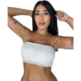 Top Faixa Renda Tomara que Caia Sem Bojo Sem Alça Top Carnaval