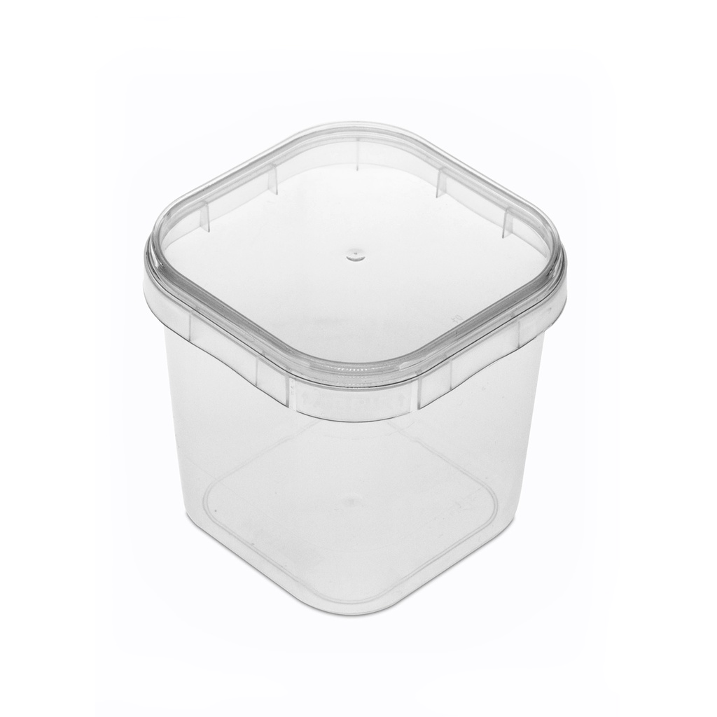 Pote Quadrado Bolo no Pote 220 ml Com Tampa e Lacre Com 10 Unidades Plastilania