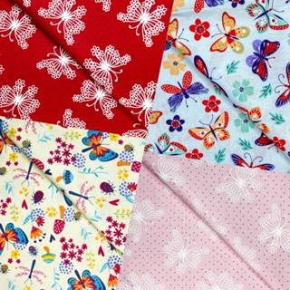 Tecido Tricoline Estampas Insetos 50 cm x 1.50 metro - Patchwork / Artesanato 100% Algodão