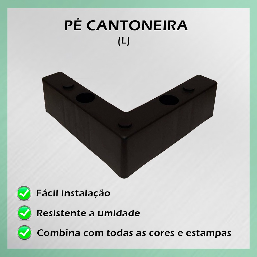 Kit 12 Pé Cantoneira L Plástico Para Sofá Puff Poltrona