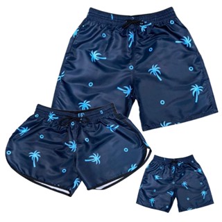 Kit Familia Shorts Iguais Combinando Pai Mãe e Filho
